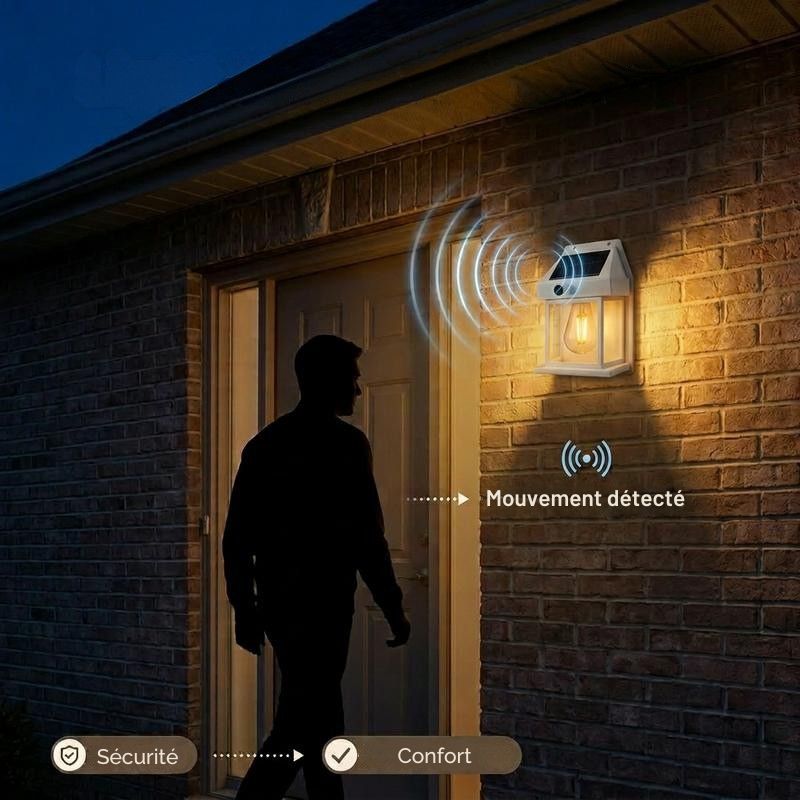 Lampe solaire extérieure avec détecteur de mouvement